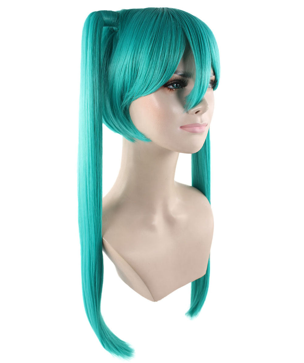 初音ミク 女性用ウィッグ H-1820 ロングコスプレウィッグ プレミアム通気性キャップレスキャップ