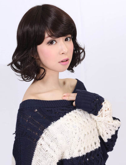 少しクセあるナチュラル感いっぱいなショートボブスタイル。 耐熱素材なのでアレンジ自由自在 ウィッグネット付き W-1003