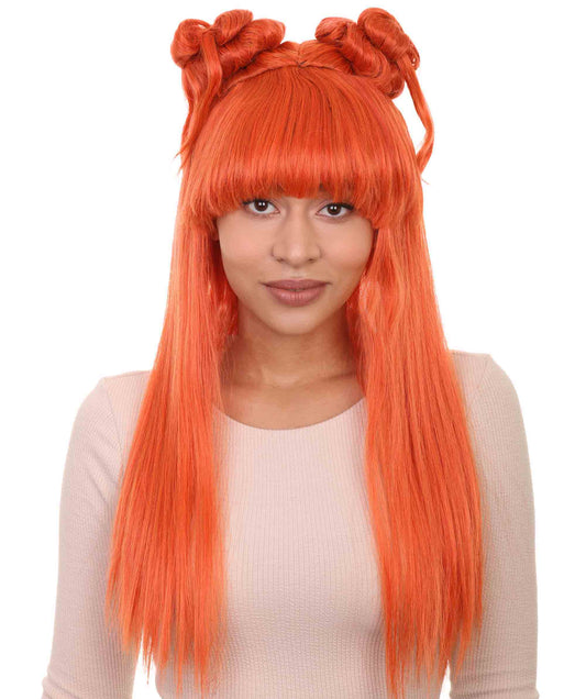 Wigs2you ハロウィン パーティー プレミアム レディース H-1198 快適なフィット感 オレンジ アジアン プリンセス ウィッグ