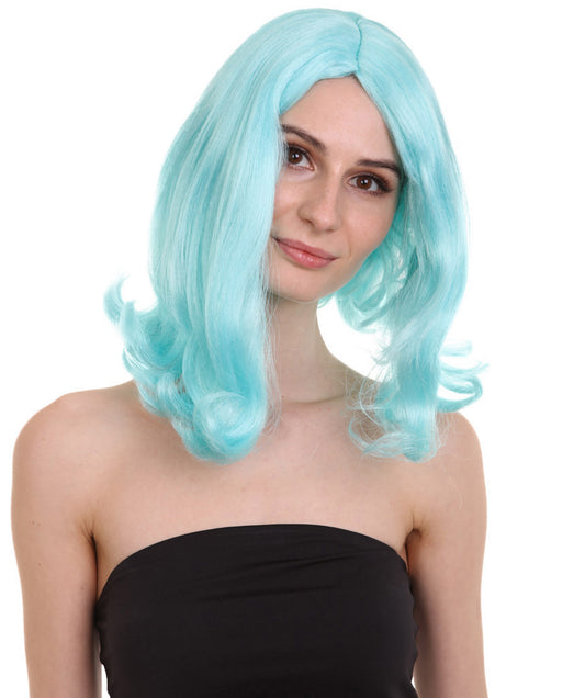 Wigs2you ハロウィン パーティー プレミアム レディース H-1278 簡単に着用でき、快適なフィット感、ライト ブルー ページボーイ ウィッグ