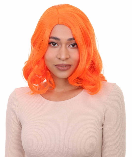 Wigs2you ハロウィン パーティー プレミアム 簡単に着用できる H-1150 とても快適なネオン オレンジ カーリー レディ ウィッグ