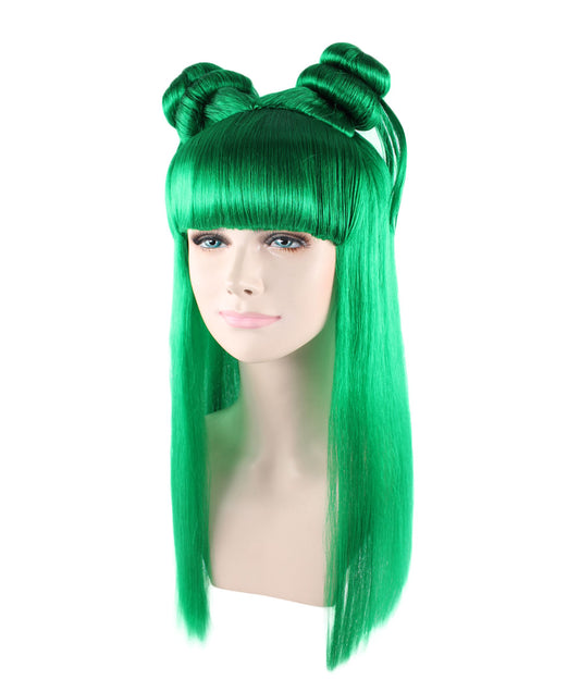 Wigs2you ハロウィン パーティー プレミアム レディース H-1202 快適なフィット感 ダークグリーン アジアン プリンセス ウィッグ
