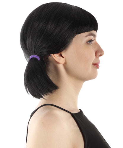 Wigs2you.com レディース ウィッグ 黒髪おさげ ヨンヒ風 韓国ドラマ風 フルウィッグ ハロウィン・仮装・コスプレ用 合成繊維 耐熱仕様 H-5491