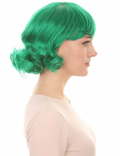 Wigs2you ハロウィン パーティー プレミアム レディース H-1350 着けやすい 快適なフィット感 カーニバル ダークグリーン ウェーブのかかったウィッグ