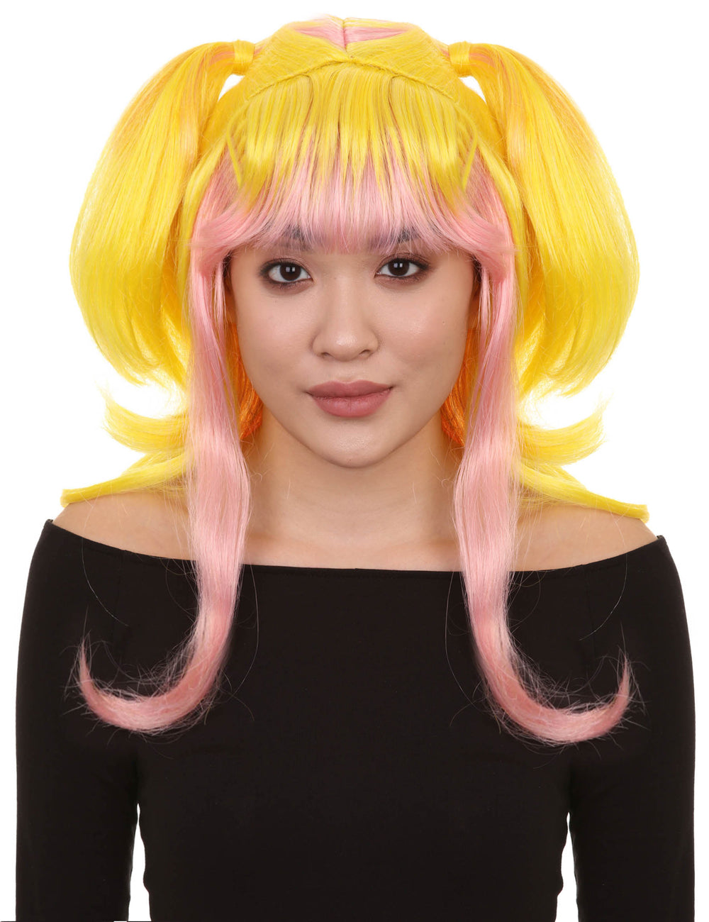 女性のバナナ エンジェル ウィッグ コレクション | コスプレハロウィンウィッグ | ウィッグ プレミアム通気性キャップレスキャップ H-288
