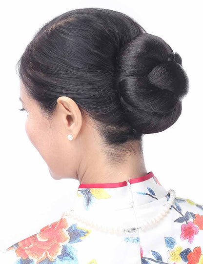 女性 W-8415 の大きな三つ編みデザインバンズヘアスタイル チャコール 合成繊維