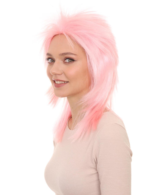 Wigs2you ハロウィン パーティー プレミアム H-1321 簡単に着用でき 快適なフィット感 80 年代女性 Lt ピンク ロッカー スタイルウィッグ