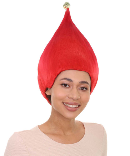 レディース レッド エルフ ウィッグ 2 H-3548 クリスマスウィッグ プレミアム 通気性の良い キャップレスキャップ