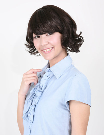 "耐熱商品☆くりくりカールで可愛く仕上がりました！人気のショートスタイルです♪ ウィッグネット付き♪ W-568 "