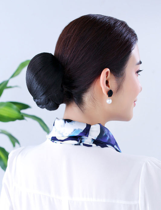 半分だけ編みこみデザインシニヨン和装ウィッグ | 立体感があり若い女性にも大人気 | 着物や浴衣の時に | W-8405