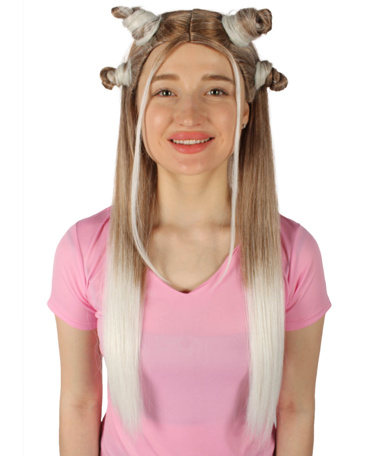 女性用 H-5840 セレブリティ オンブル ブロンド ウィッグ I ハロウィンに最適 難燃性合成繊維