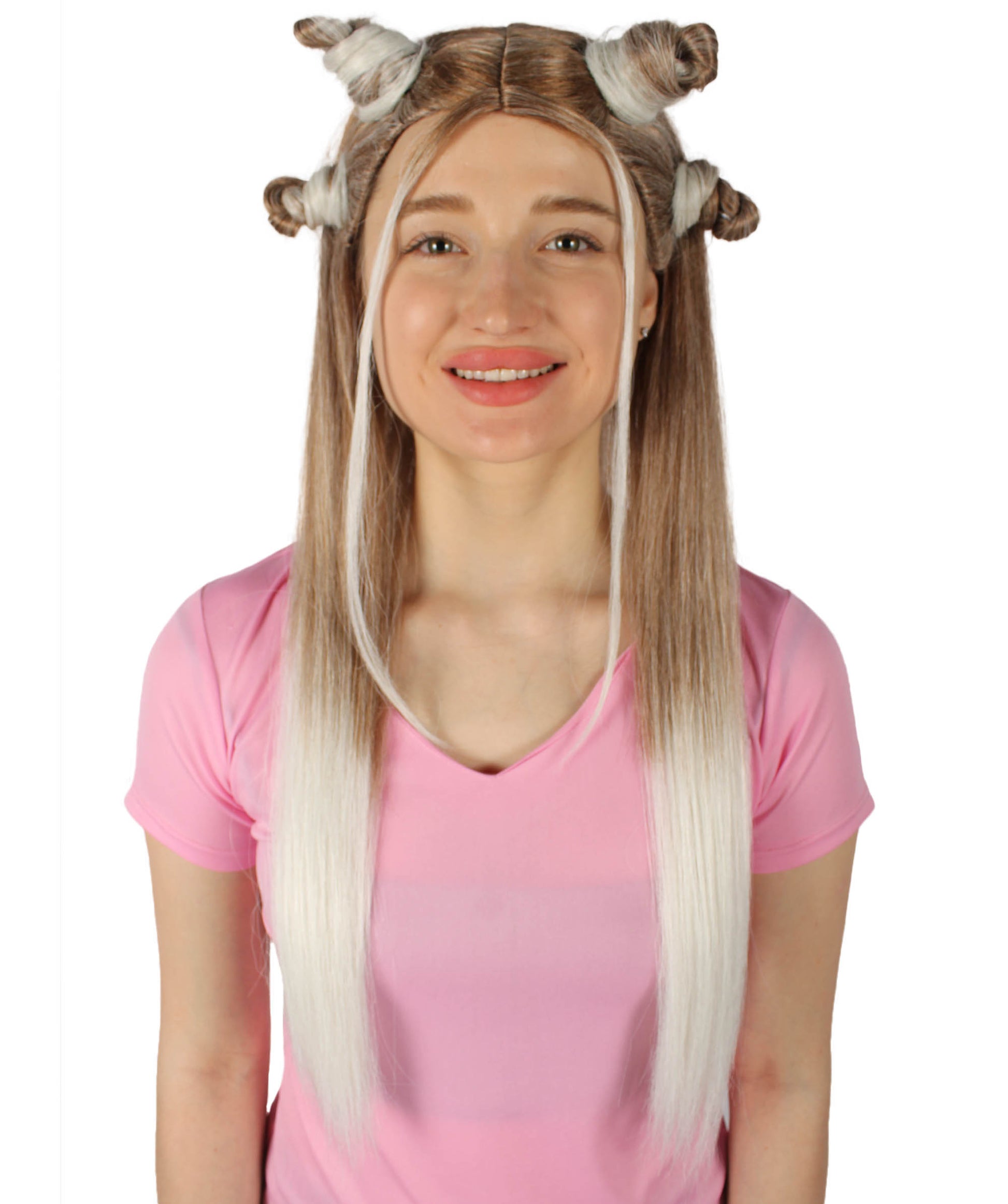 女性用 H-5840 セレブリティ オンブル ブロンド ウィッグ I ハロウィンに最適 難燃性合成繊維