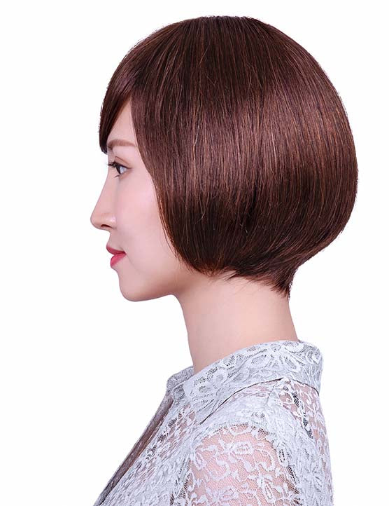 30歳〜40歳 若者の短い HT-022 100% ヒューマンヘア ナチュラルエレガンス ハンドタイド ヒューマンヘア束