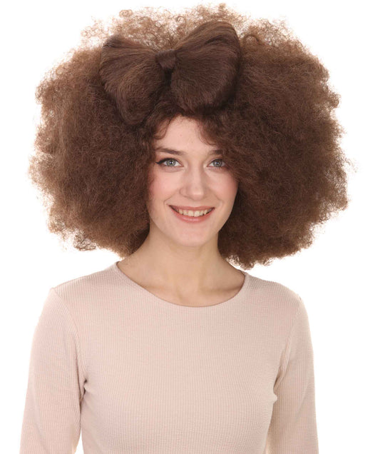Wigs2you ハロウィン パーティー プレミアム レディース H-1258 着けやすい 快適なフィット感 アフロ スモール ボウウィッグ ブラウン