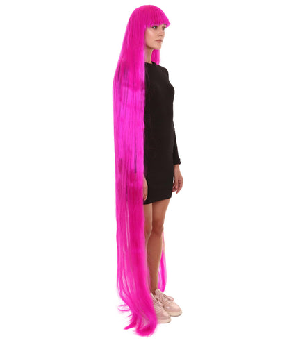 70エクストラロングネオンフューシャ女性用ウィッグコレクション H-3261 華やかなハロウィンウィッグ プレミアム通気性のあるキャップレスキャップ