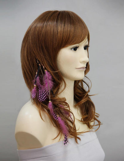 女性 W-909 のおしゃれなアッシュブラウン フェザーエクステンション ヘアアクセサリー 合成繊維