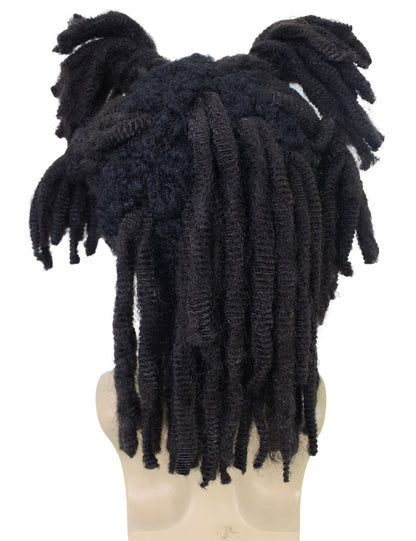 ハロウィンパーティー プレミアム 大人用 男性の「Jean Michel Basquiat」の黒でスタイリッシュなウィッグ H-5699
