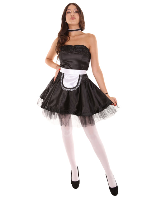 女性用 JCO-344 フレンチメイド制服コスプレ ブラックコスチューム
