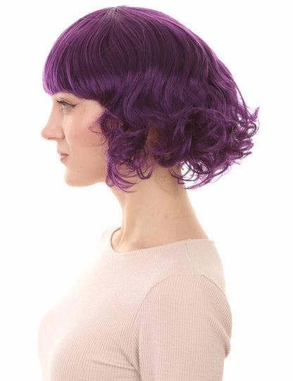 Wigs2you ハロウィン パーティー プレミアム レディース H-1357 着けやすい 快適なフィット感 カーニバル バイオレット ウェーブのかかったウィッグ