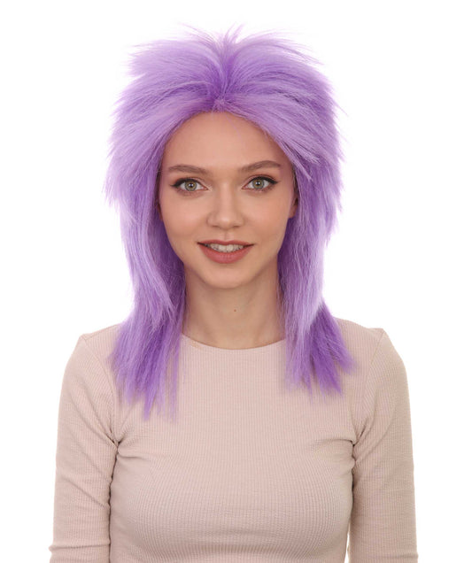 Wigs2you ハロウィン パーティー プレミアム H-1317 簡単に着用でき 快適なフィット感 80 年代女性ライラック ロッカー スタイルウィッグ