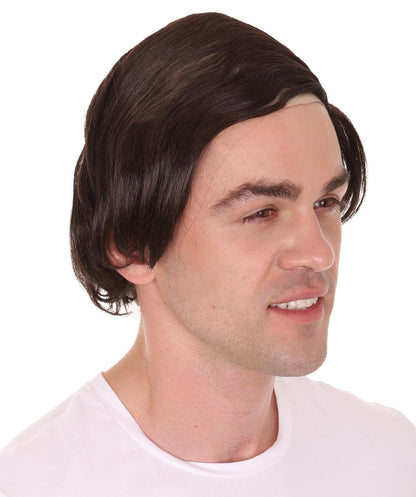 Wigs2you ハロウィンパーティープレミアム H-2146 コンボーバルド男性ダークブラウンウィッグ あなたのためにカスタマイズ 男性の髪の部分の調整プロセス