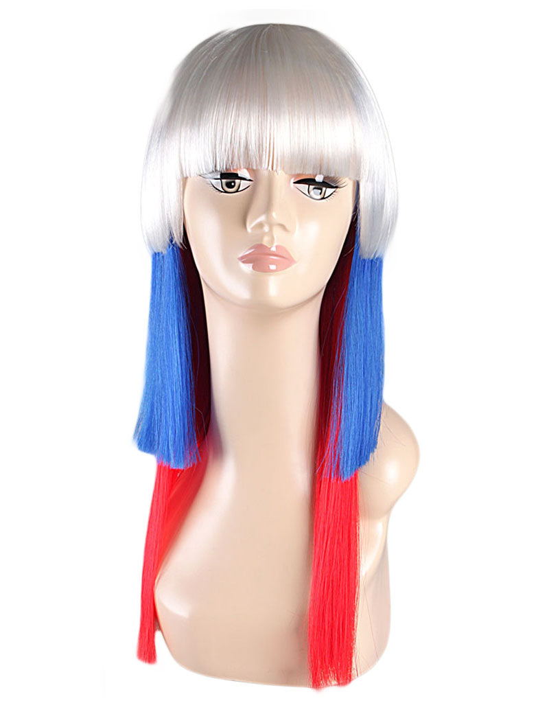 ハロウィンパーティープレミアムレディース Flag-003  マルチカラー ファンシーキャラクターファッション ロングウィッグ ソフト合成繊維