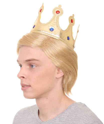 Wigs2you ハロウィンパーティープレミアムメンズ H-1598 着用が簡単 とても快適 独占！トランプ大統領II用のゴールドクラウン付きウィッグ