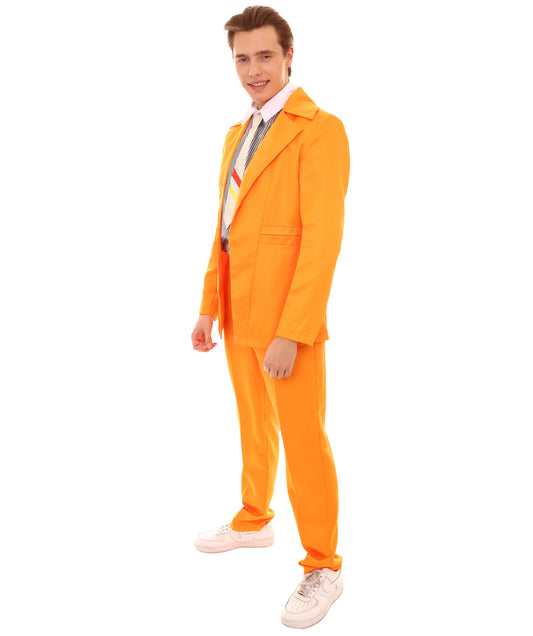 男性用 JCP-002_5 70'sロックスター スーツ コスチューム ディッキーとタイ付き プレミアム オレンジ ハロウィンコスチューム