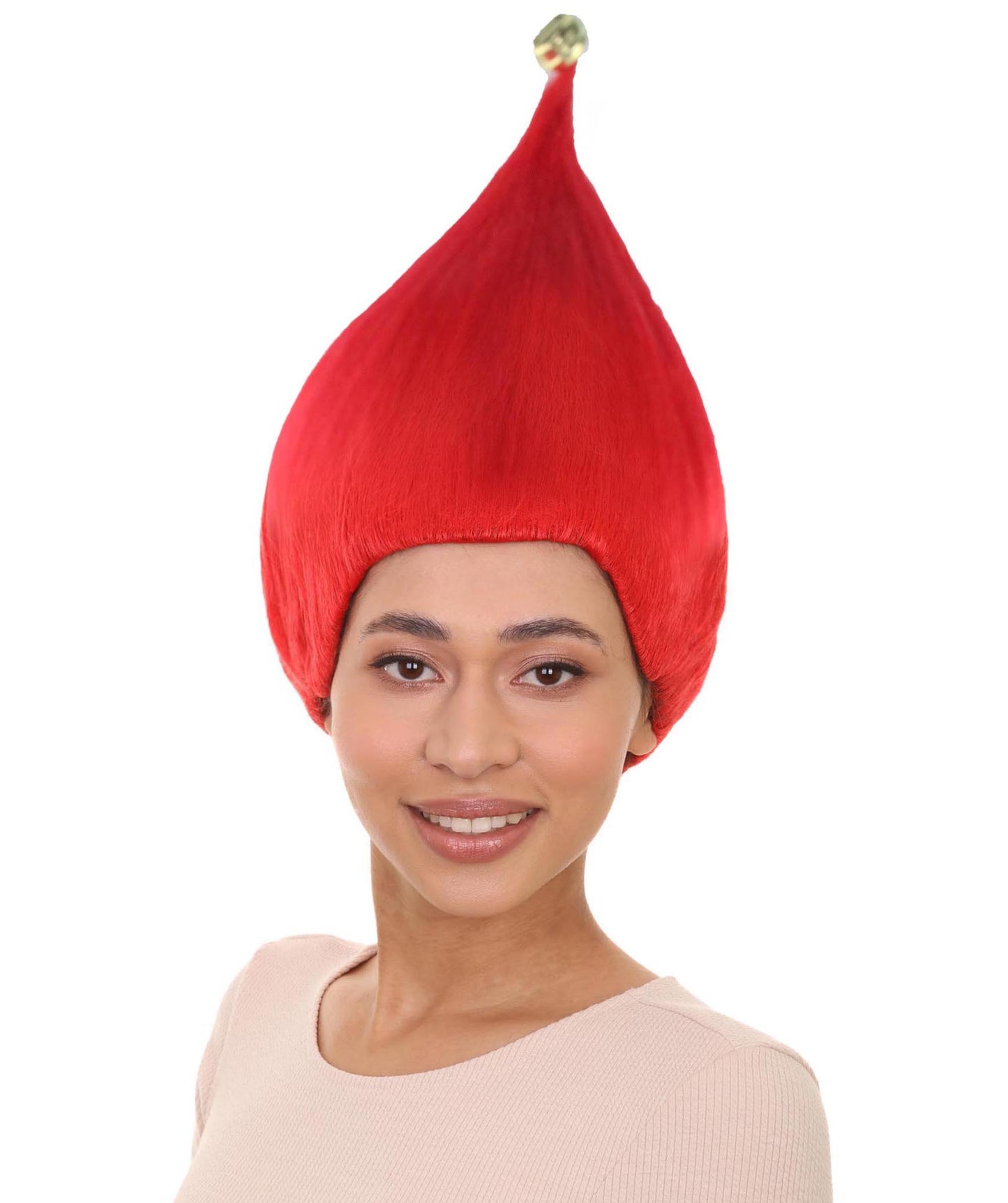 レディース レッド エルフ ウィッグ 2 H-3548 クリスマスウィッグ プレミアム 通気性の良い キャップレスキャップ
