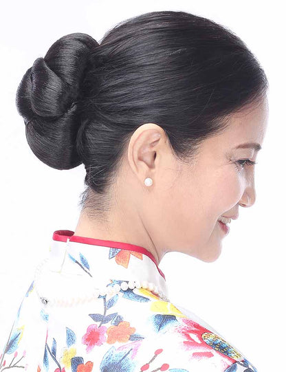 女性 W-8415 の大きな三つ編みデザインバンズヘアスタイル チャコール 合成繊維