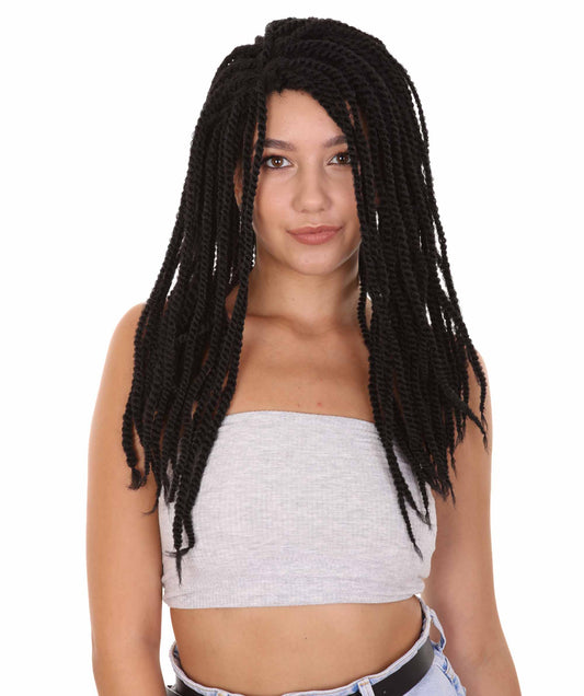 Wigs2youハロウィンパーティープレミアムレディースH-1951 着けやすい 非常に快適 ロングブラックドレッドロックウィッグ