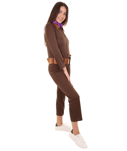 女性用 JCP-005 ワーカー コスチューム ブラウン ハロウィン コスチューム