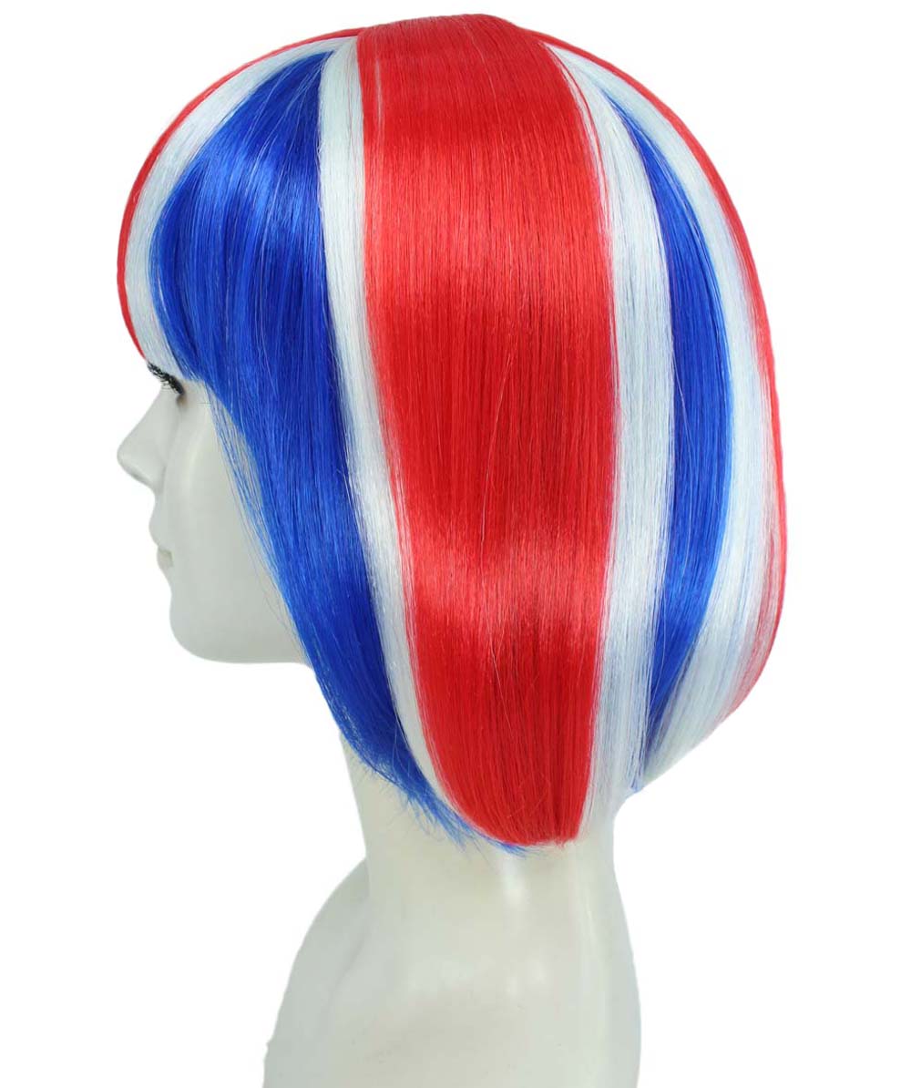 ハロウィンパーティープレミアムレディース Flag-002 ボブウィッグ マルチカラー ファンシーキャラクターファッションウィッグ ソフト合成繊維