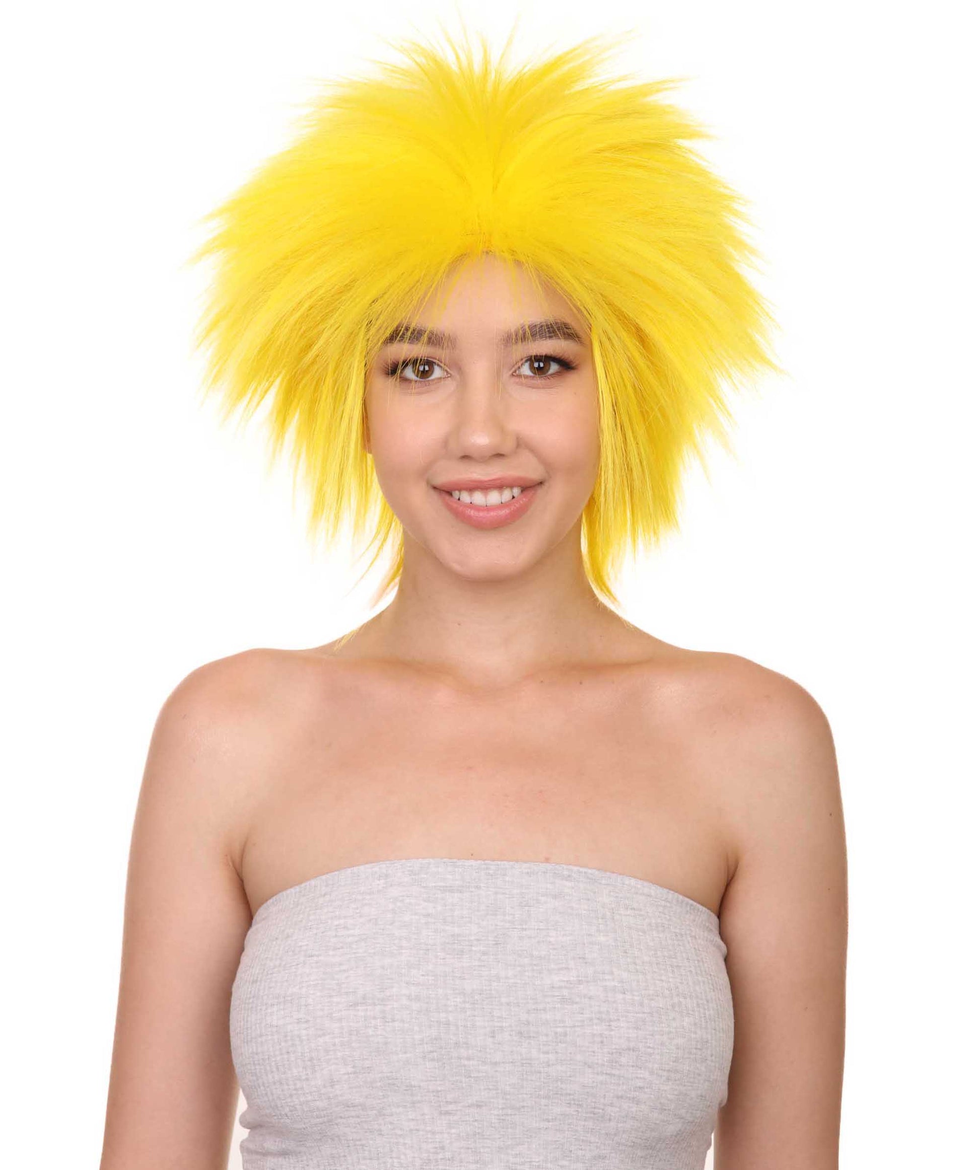 Wigs2you ハロウィンパーティープレミアムレディース H-1685 着け心地が良い とても快適 ファンキーパンク イエローウィッグ