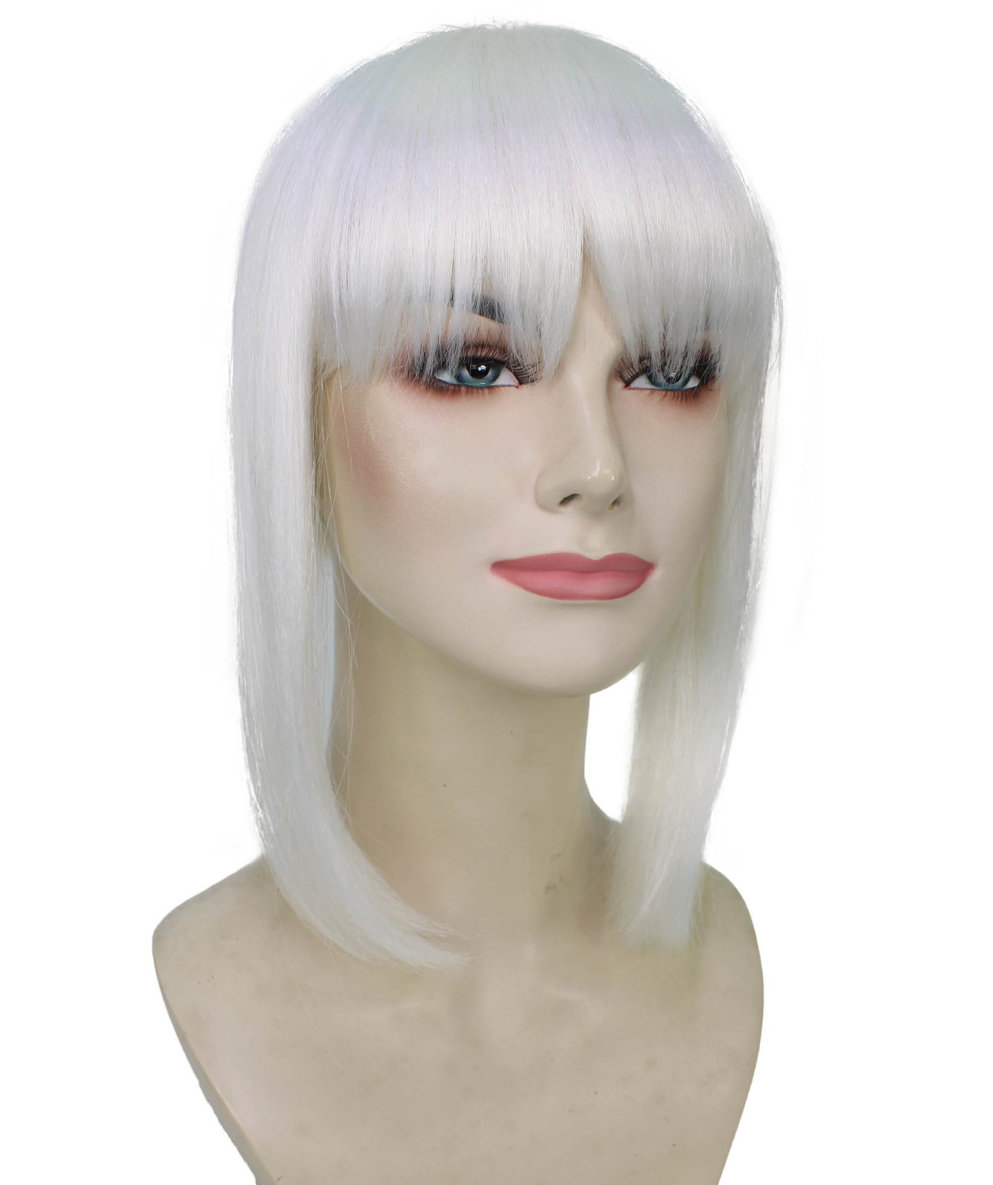 女性用 H-6001 ショート＆ローウェーブ ポニーテールウィッグ コスプレに最適 難燃性合成繊維