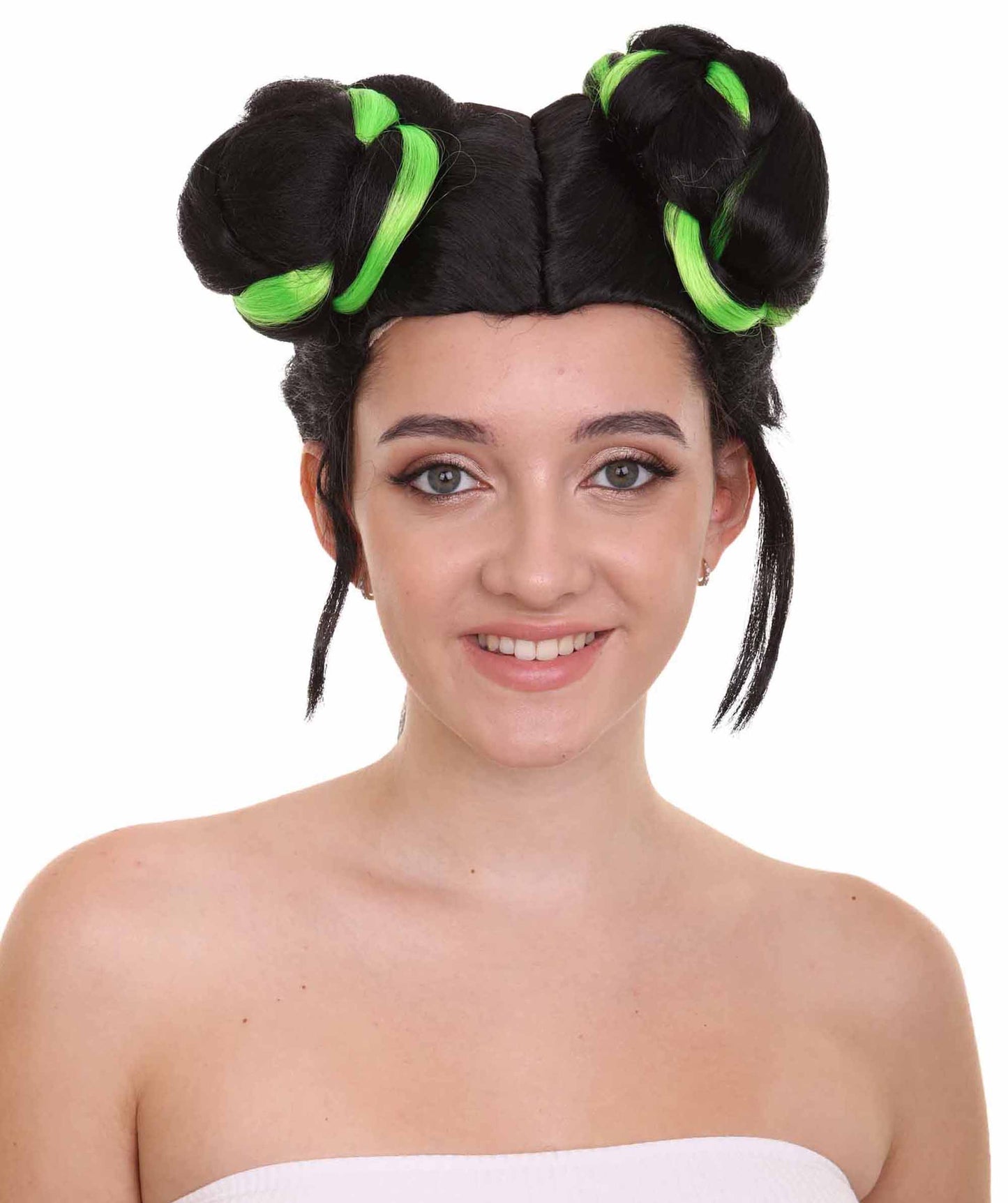 レディース ユーロビジョンソングコンテスト2018 ネッタ・バルツィライ バンズ マルチカラーウィッグ H-4692 セレブリティウィッグ プレミアム通気性キャップレスキャップ