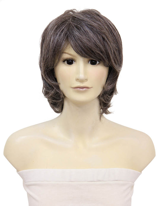 人毛ミックス | モノスキン半手植えの高品質ウィッグ | 医療用上品なショートスタイル | ウィッグネット付き HTBP-003