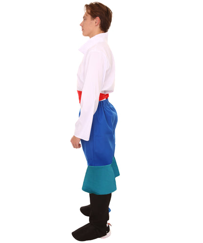 男性 JCP-144 のプリンス4ピースコスチューム ブルーとホワイトのコスプレコスチューム
