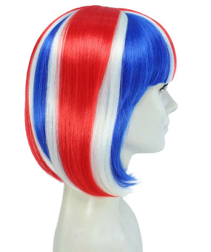 ハロウィンパーティープレミアムレディース Flag-002 ボブウィッグ マルチカラー ファンシーキャラクターファッションウィッグ ソフト合成繊維
