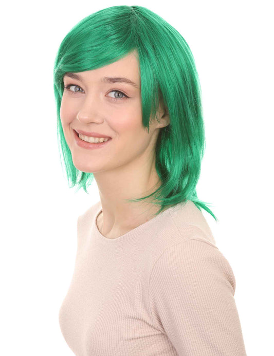 Wigs2you ハロウィン パーティー プレミアム H-1424 簡単に着用でき 快適なフィット感の女性ショート ダークグリーンウィッグ