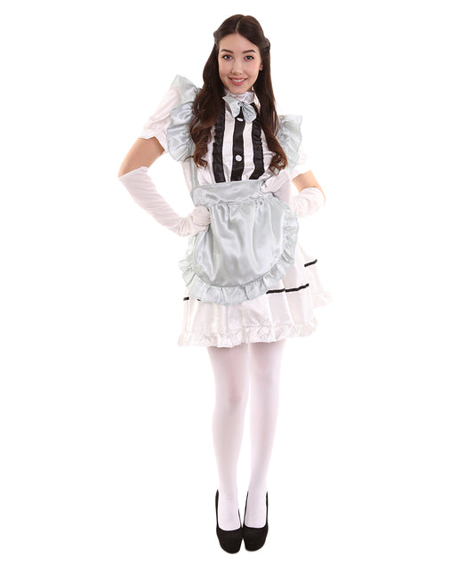 女性用 JCO-326_20 アニメ コスプレ フレンチメイド ファンシー ドレス シルバー コスプレ コスチューム