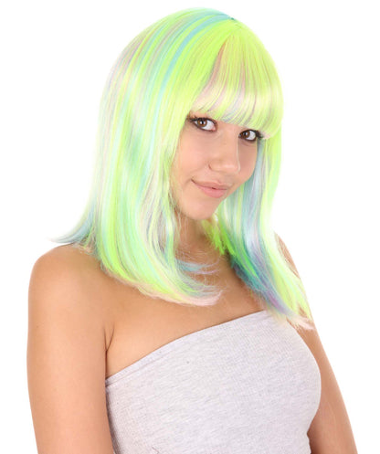 Wigs2youハロウィンパーティープレミアムレディースH-1976 美しい見た目のレインボーボブウィッグ