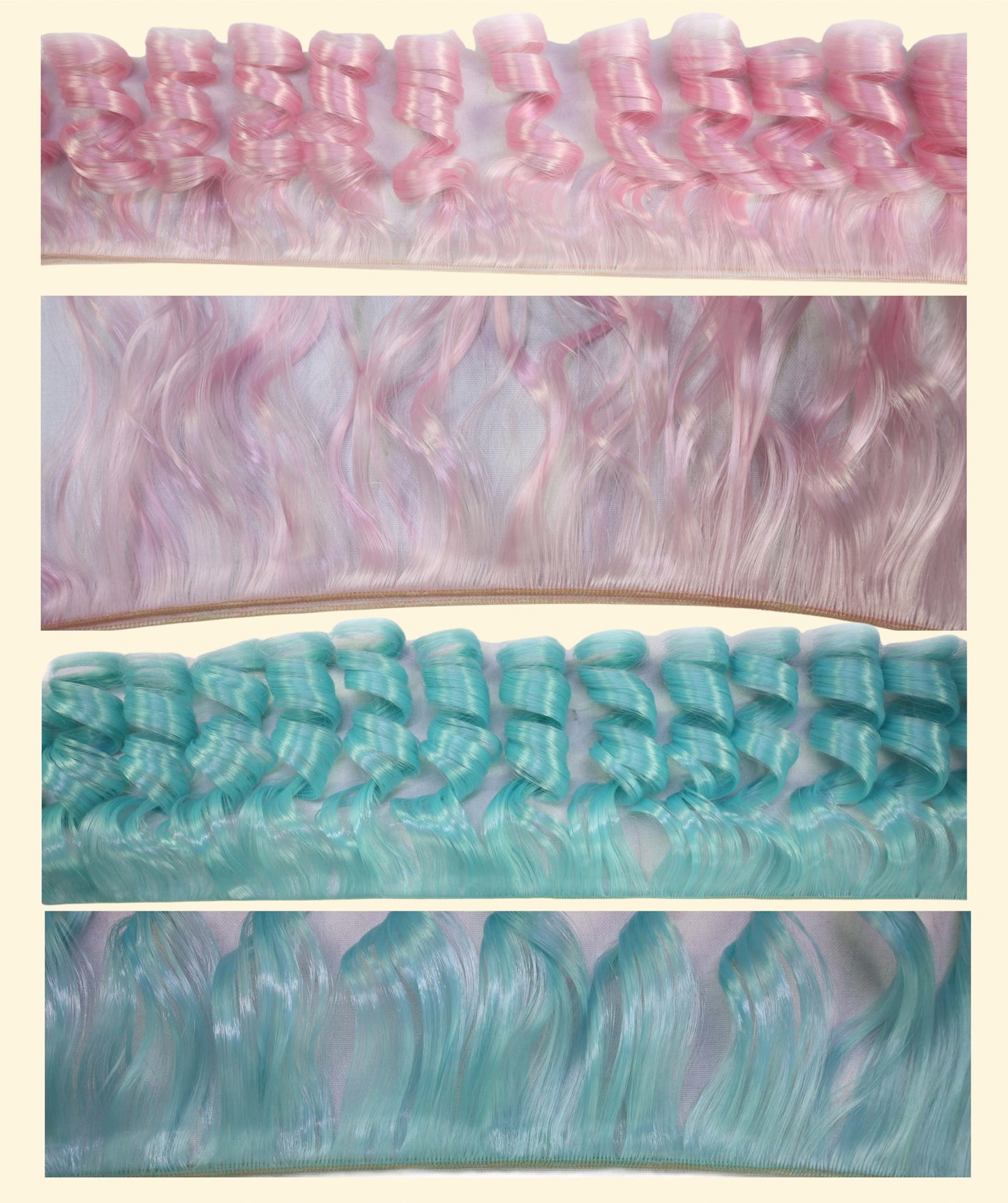 Wigs2you B-238 マルチカラー カーリードール用ウィッグセット – JPプレイドール用 9インチ 人工毛 10個セット