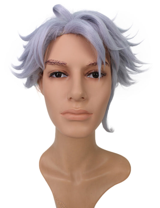 メンズファッション C-087 ショート C-パープルホワイト コスプレヒートスタイラブルウィッグ