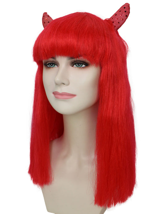 ハロウィンパーティ プレミアムレディース H-5341 イービル レッド セミロング ウィッグ