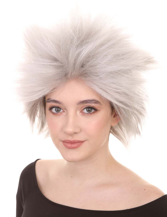 Wigs2you ハロウィンパーティープレミアムレディース H-1449 着やすい快適なフィット感 80 年代女性ロックスタイルグレーカラーウィッグ