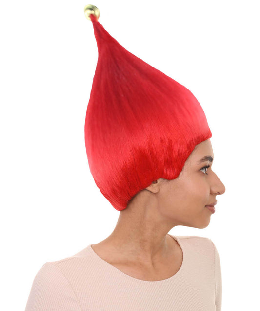 レディース レッド エルフ ウィッグ 2 H-3548 クリスマスウィッグ プレミアム 通気性の良い キャップレスキャップ