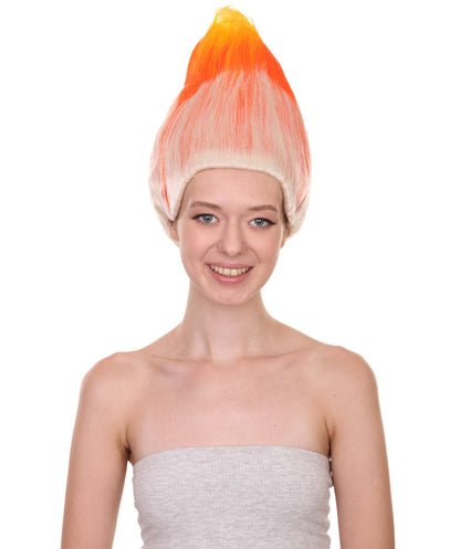 Wigs2you ハロウィンパーティープレミアム H-1800 着け心地が良い とても快適 女性用コスプレウィッグ オレンジとホワイト トロールズスタイル