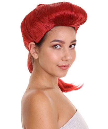 Wigs2you H-5234レディースミディアム長さマゼンタストレートポニーテールコスプレウィッグプレミアム通気性キャップレスキャップ