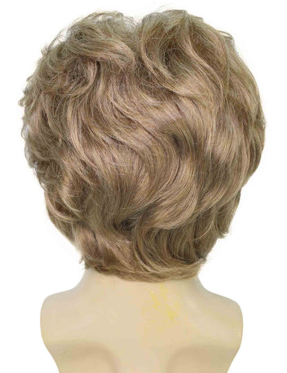ハロウィンパーティー プレミアム 大人用 男性の「Careless Whisper WHAM」の軽い茶色のカーリーパーマウィッグ H-5693